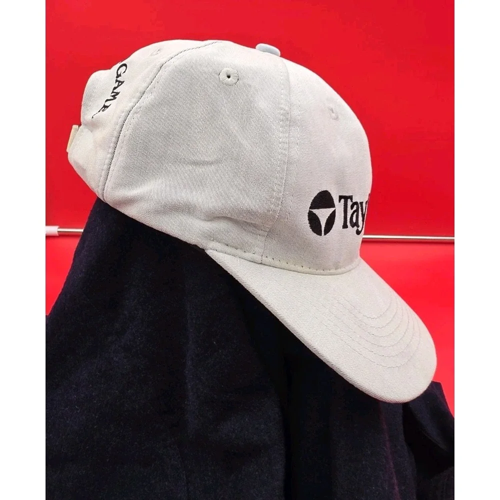 Taylor Made Golf Hat Cap Adult Strapback Adjustable Light Gray Performance